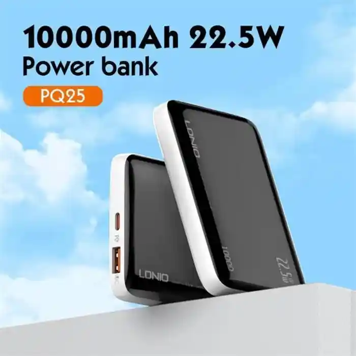 LDNIO PQ25 10000mAh 22.5W Power Bank External Battery Power Supply with 1 Input & 2 Outputs Support PD QC SCP Fast Charging for iPhone 15 14 13 for Huawei Pura 70 Ultra for Xiaomi Civi 4 Pro
